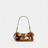 Coach Ashton Mini Shoulder Bag In Haircalf With Cow Print Gold Cow Multi