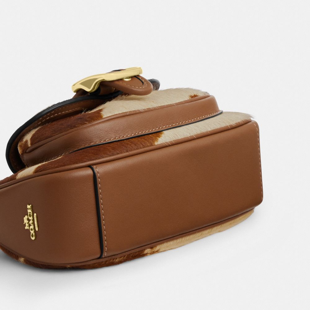 Coach Ashton Mini Shoulder Bag In Haircalf With Cow Print Gold Cow Multi