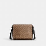 Coach Jack Messenger Bag In Signature Canvas Gunmetal Tan Black