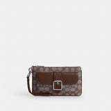 Coach Ashton Wristlet In Signature Jacquard Silver Oak Maple