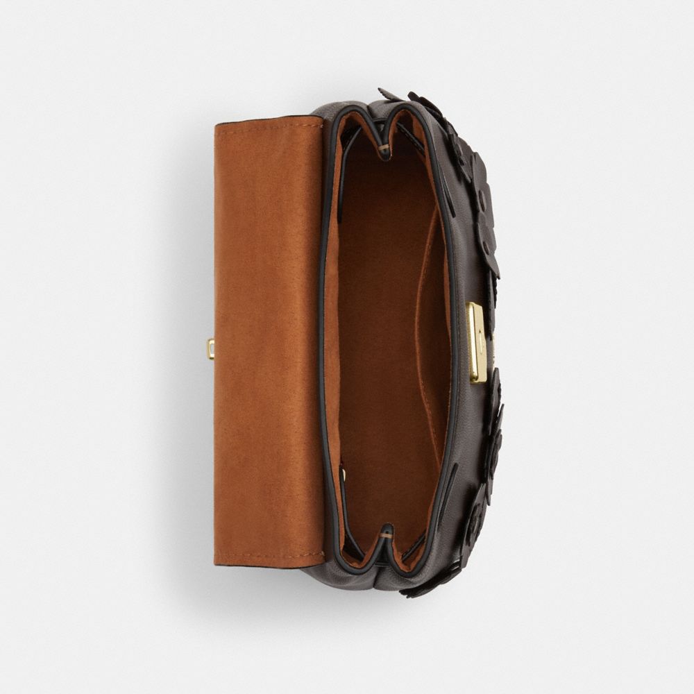 Coach Emory Top Handle Bag With Floral Applique Gold Maple