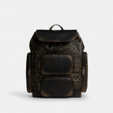 Coach Finn Backpack In Loved Signature Canvas Gunmetal Brown