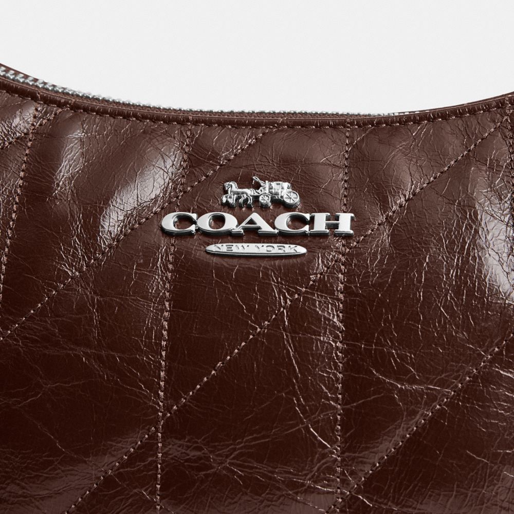 Coach Teri Shoulder Bag With Quilting Silver Maple