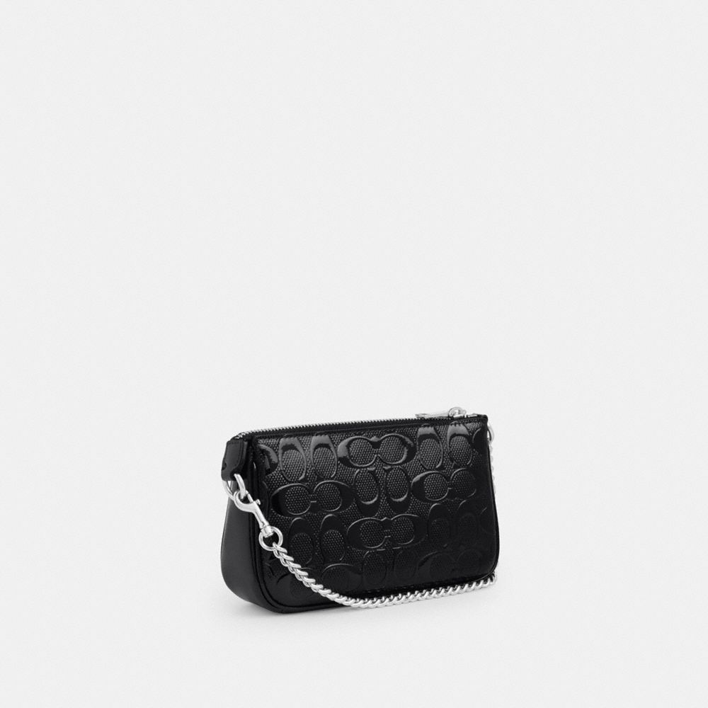 Coach Nolita 19 In Signature Leather With Heart Charm Silver Black