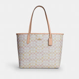 Coach City Tote Bag In Signature Canvas Im Chalk Pink