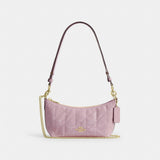 Coach Caitlin Shoulder Bag With Quilting Gold Carnation