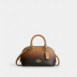 Coach Lara Mini Satchel Bag With Ombre Gold Latte