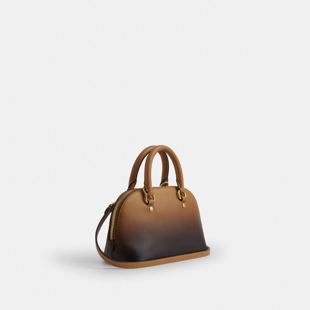 Coach Lara Mini Satchel Bag With Ombre Gold Latte
