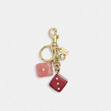 Coach Dice Bag Charm Gold Pink Multi