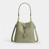 Coach Rowan Bucket Bag In Signature Leather Gold Pistachio