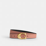 Coach Sculpted C Buckle Reversible Belt, 25 Mm Brass Melon Black
