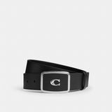 Coach Signature Plaque Buckle Belt, 38 Mm Black