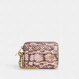Coach Zip Card Case Gold Pink