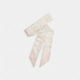 Coach Signature Silk Skinny Scarf Chalk Pink