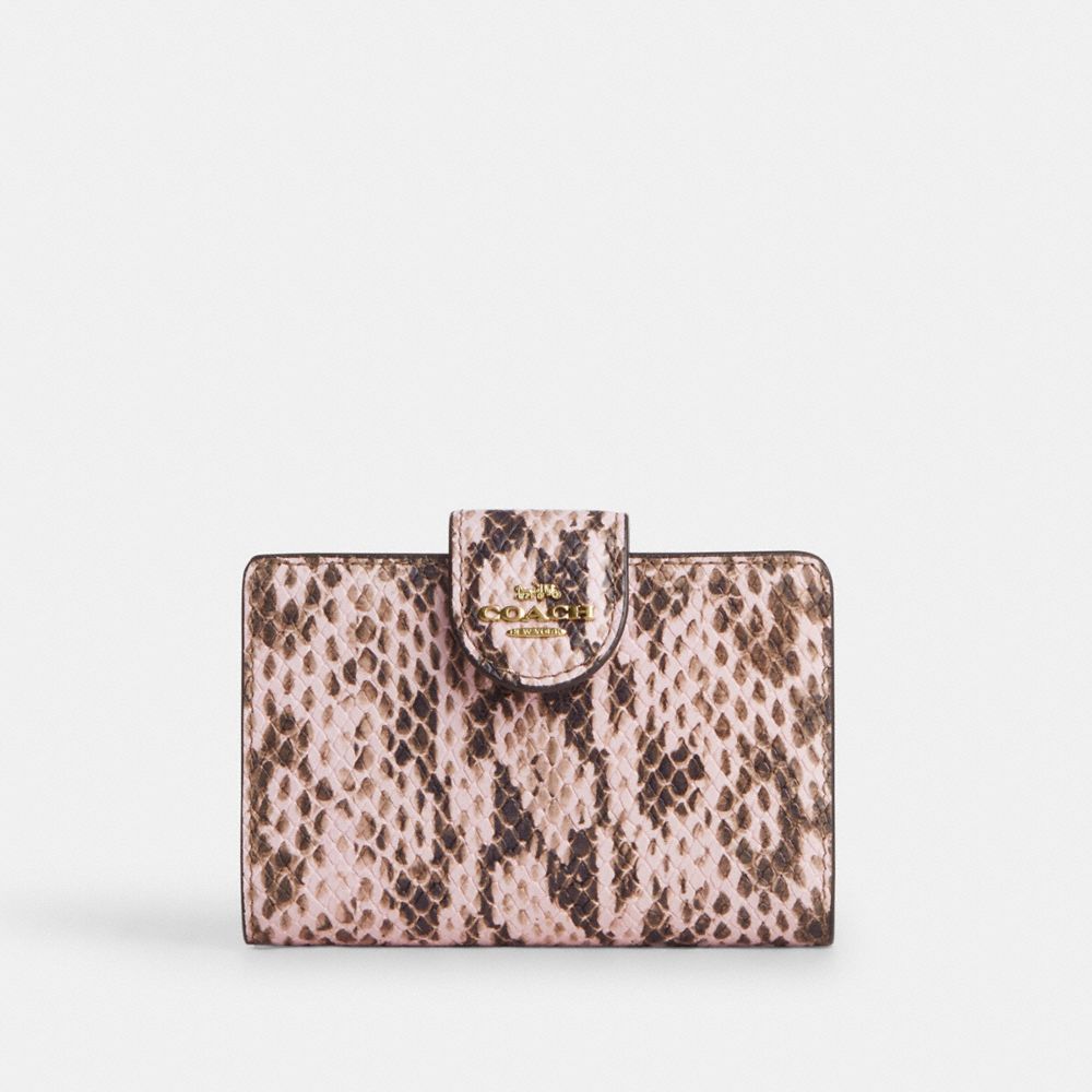Coach Medium Corner Zip Wallet Gold Pink