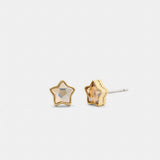Coach Signature Star Stud Earrings Gold
