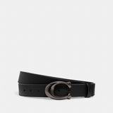 Coach Sculpted C Buckle Cut To Size Reversible Belt, 32 Mm Pewter Black