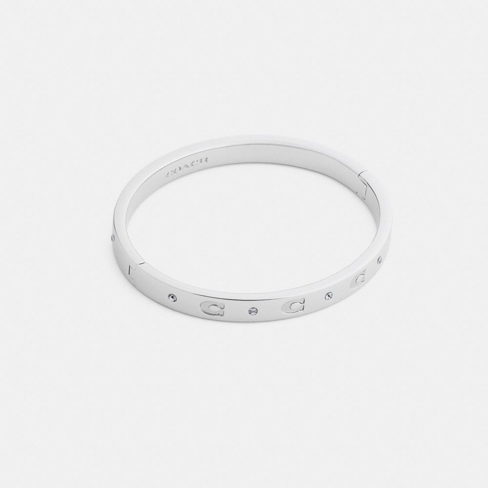 Coach Repeated C Hinged Bangle Silver