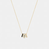 Coach Repeated C Rondelle Necklace Gold Chalk