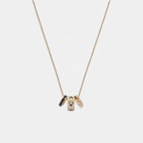 Coach Signature Enamel Rondell Necklace Gold White