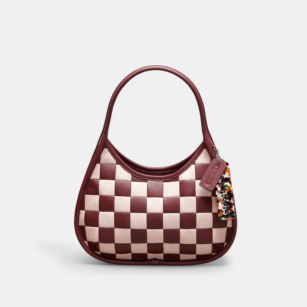 Coach Ergo Bag In Checkerboard Upcrafted Leather Wine Pink