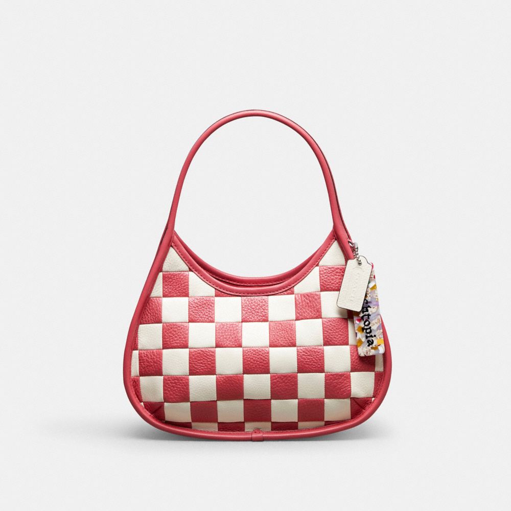 Coach Ergo Bag In Checkerboard Upcrafted Leather Pink Chalk