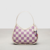 Coach Ergo Bag With Woven Checkerboard In Repurposed Leather Chalk Violet Orchid