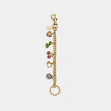 Coach Motif Chain Bag Charm Brass Multi
