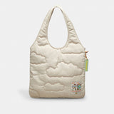 Coach Coachtopia Loop Flat Tote With Cloud Quilting Cloud