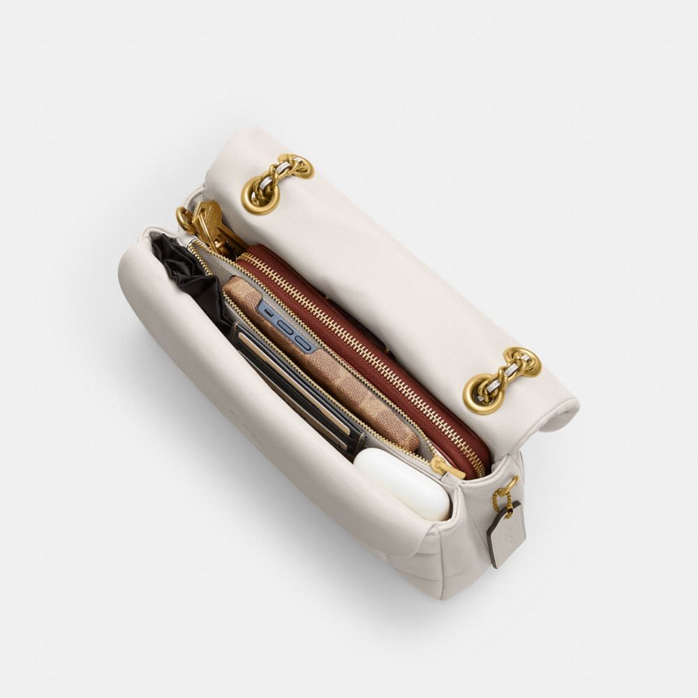 Coach Tabby Shoulder Bag 26 With Pillow Quilting Brass Chalk