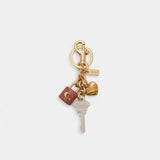 Coach Key Cluster Bag Charm Gold Pink Multi