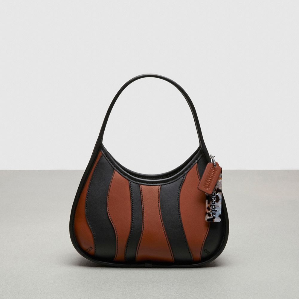 Coach Ergo Bag In Wavy Stripe Upcrafted Leather Black Saddle