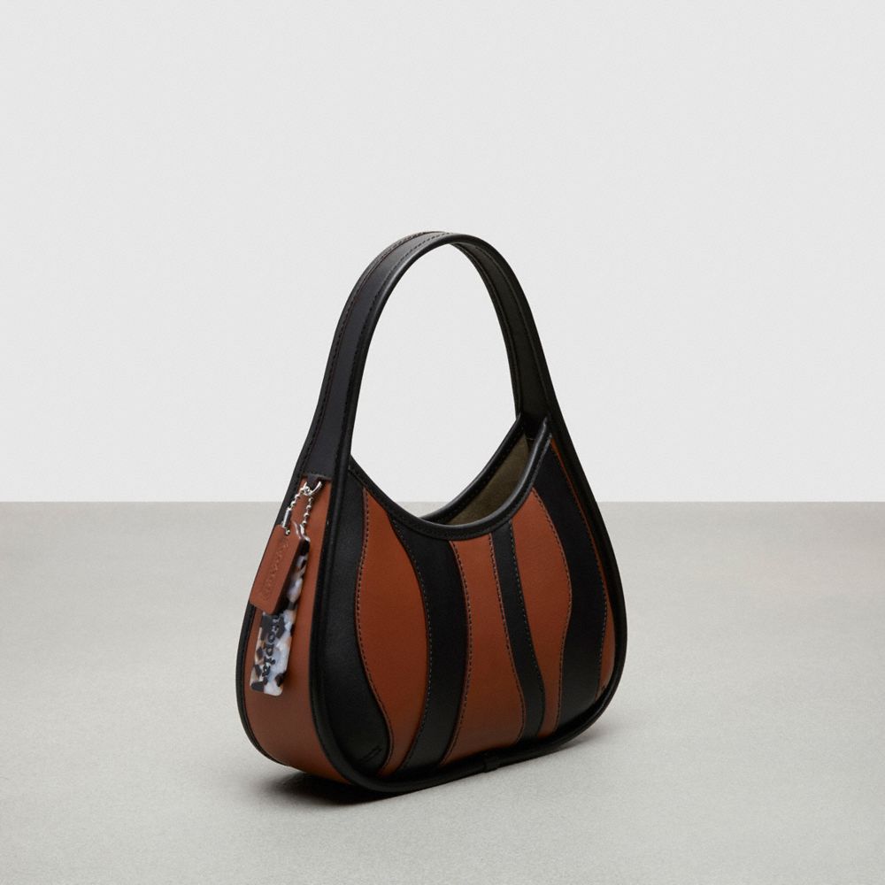 Coach Ergo Bag In Wavy Stripe Upcrafted Leather Black Saddle