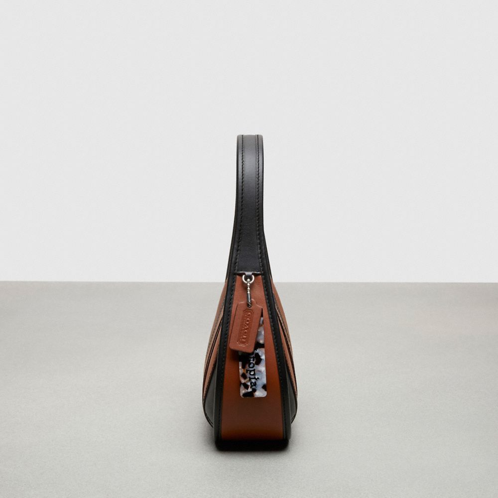 Coach Ergo Bag In Wavy Stripe Upcrafted Leather Black Saddle