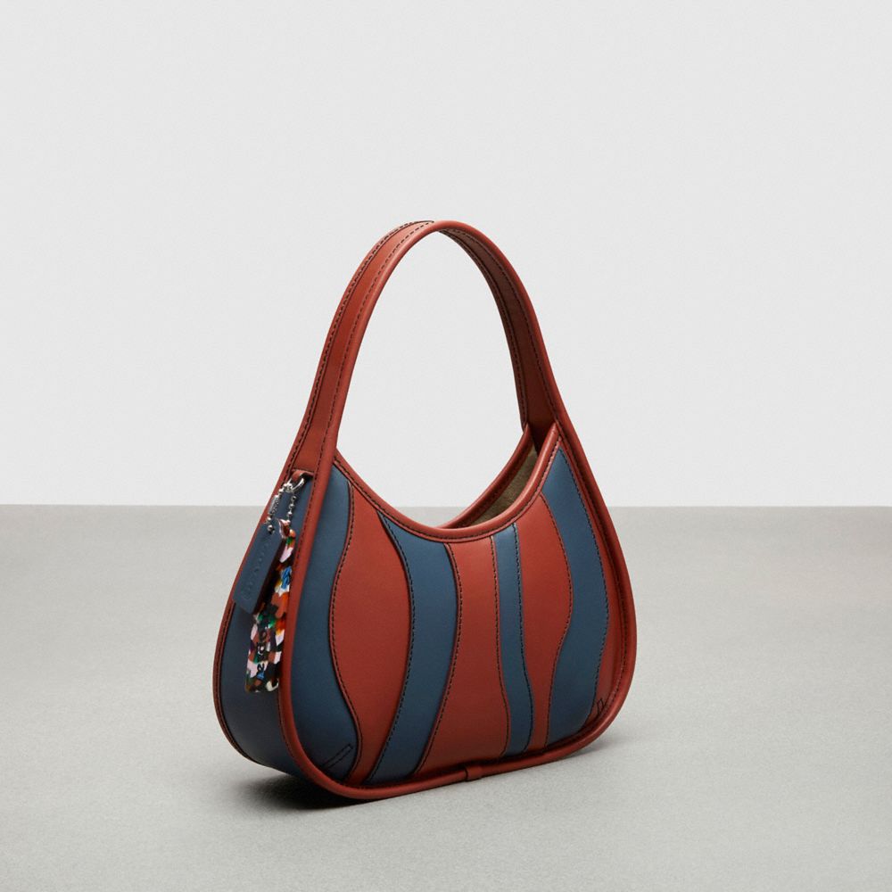 Coach Ergo Bag In Wavy Stripe Upcrafted Leather Rust Dark Denim