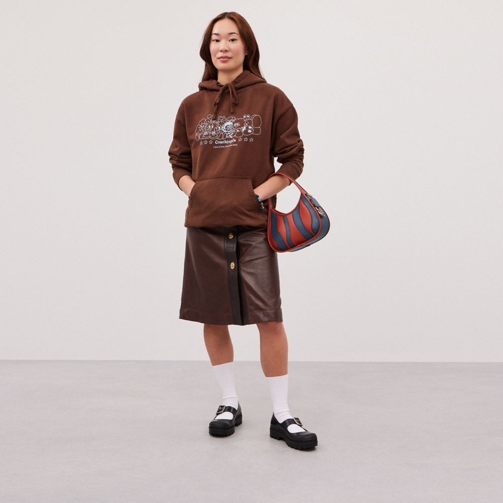 Coach Ergo Bag In Wavy Stripe Upcrafted Leather Rust Dark Denim
