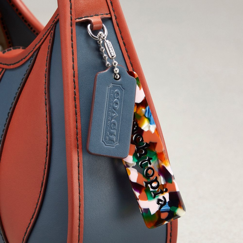 Coach Ergo Bag In Wavy Stripe Upcrafted Leather Rust Dark Denim