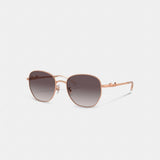 Coach Coach Script Round Sunglasses Rose Gold Black