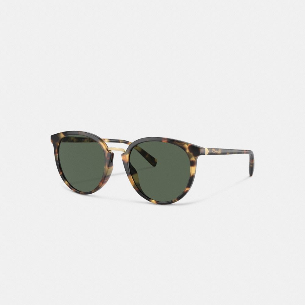 Coach Hangtag Round Sunglasses Tokyo Tortoise