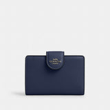 Coach Medium Corner Zip Wallet Black Antique Nickel True Navy