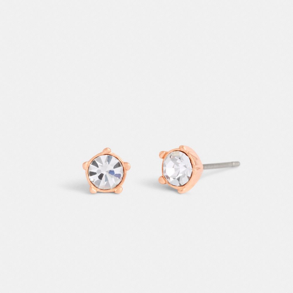 Coach Halo Tea Rose Stud Earrings Rose Gold