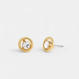 Coach Halo Round Stud Earrings Gold