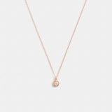 Coach Halo Tea Rose Pendant Necklace Rose Gold
