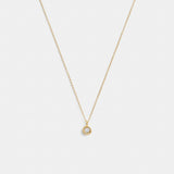 Coach Halo Round Pendant Necklace Gold