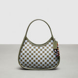 Coach Ergo Bag In Checkerboard Upcrafted Leather Ice Blue Army Blue