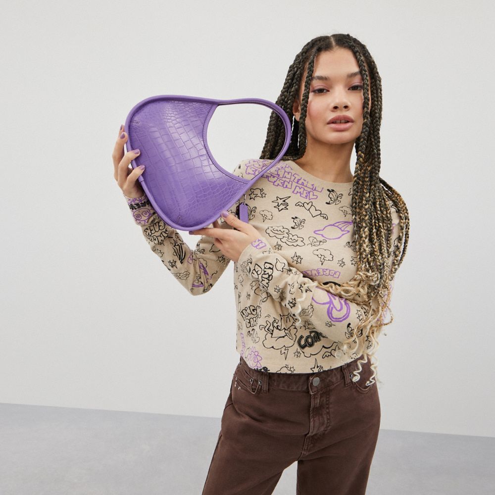 Coach Ergo Bag In Croc Embossed Coachtopia Leather Iris