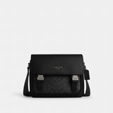 Coach Racer Messenger Bag In Signature Canvas Gunmetal Charcoal Black