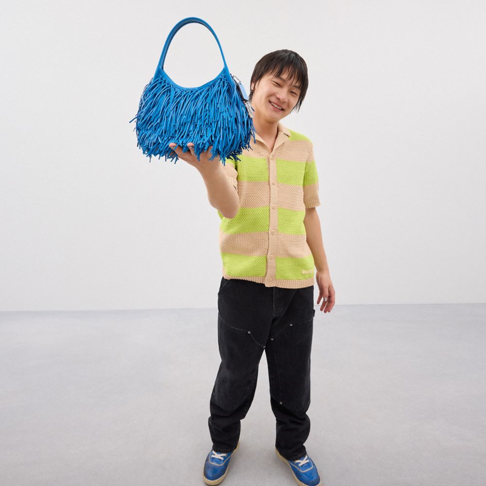 Coach Ergo Bag With Fringe In Upcrafted Leather Racer Blue