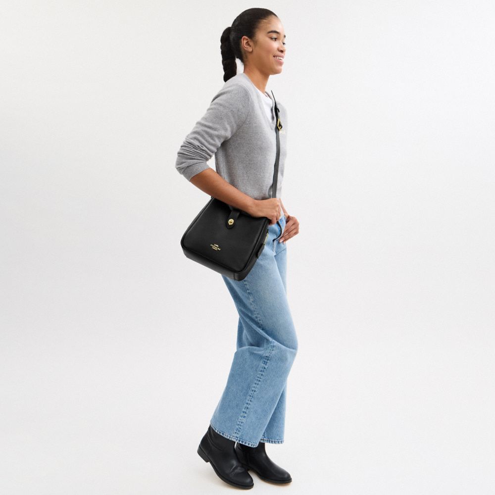 Coach Hadley Convertible Crossbody Bag Gold Black