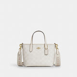 Coach City Mini Tote Bag In Signature Canvas Gold White Chalk
